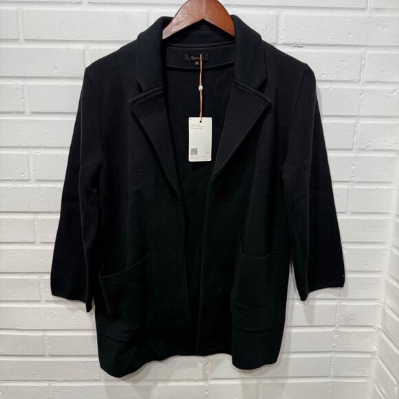 Quince NWT Organic Cotton Knit Blazer Sweater Cardigan Black XS - Picture 7 of 16